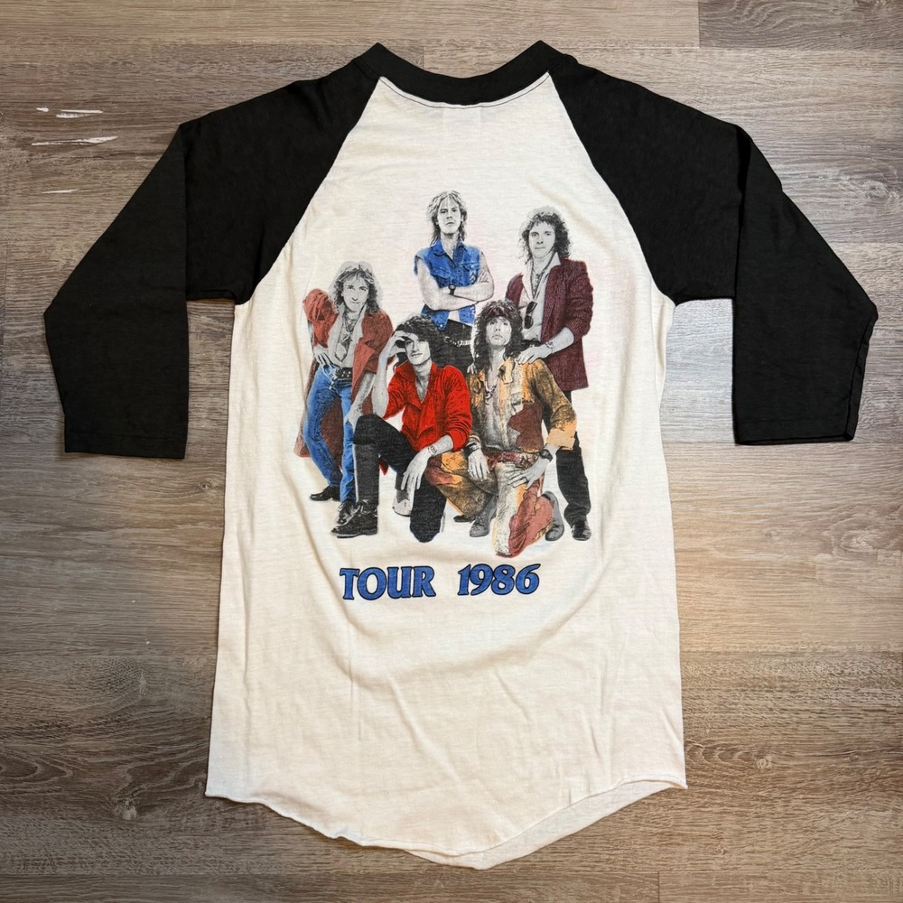 Vintage 1986 Aerosmith Done With Mirrors Tour Shirt Spring Ford Raglan Medium